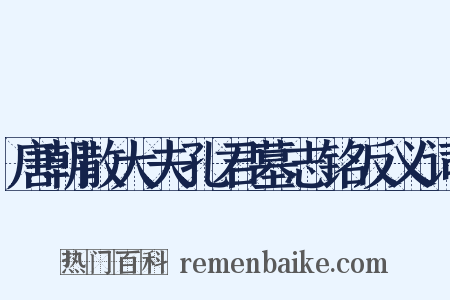 唐朝散大夫孔君墓志铭反义词是什么意思的图片